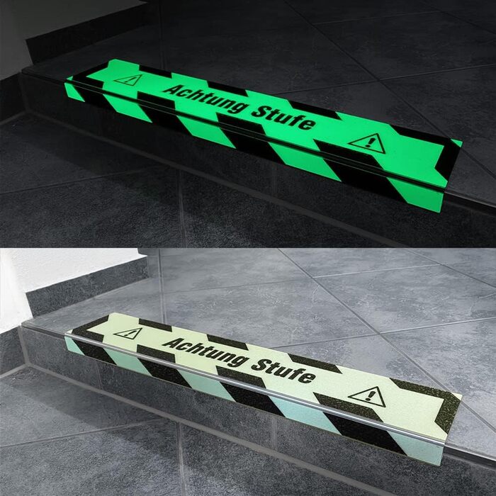Профіль для сходів Тонка лінія 100 мм, Захист країв профілю з протиковзким покриттям R13 для сходів та сходинок (10 x 60 см, жовтий Обережно, сходинка) 10 см x 60 см Жовтий Обережно, сходинка