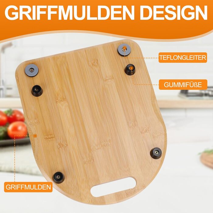 Розсувна дошка MUUKAIII для Thermomix TM6 / TM5, швидкорухома дошка для кухонного комбайна Thermomix Vorwerk TM6 TM5 Аксесуари Pad Board, розсувна дошка з бамбукового дерева