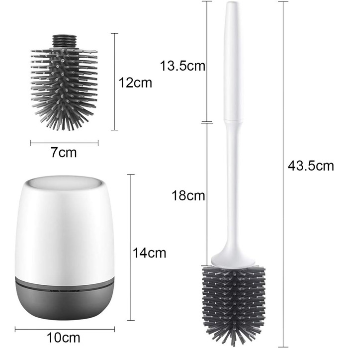 Щітка для туалету силіконова, щітка для туалету з тримачем настінна та стояча силіконова зі швидковисихаючим тримачем для ванної к