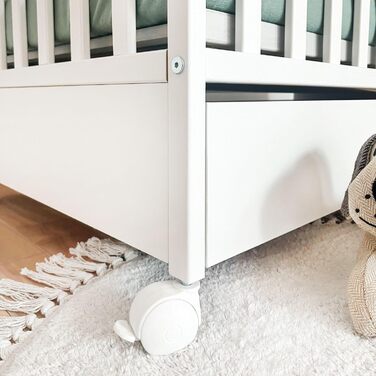 Дитяче ліжко ATB Біле з шухлядами LUX 60x120 та матрацом - Біле дитяче ліжко для немовлят - Ліжко з масиву дерева 120x60 - Дитяче ліжко від 3 років - Біле ліжечко 60 x 120 - Beyaz Bebek Yatagi - Повні ліжечка для сну