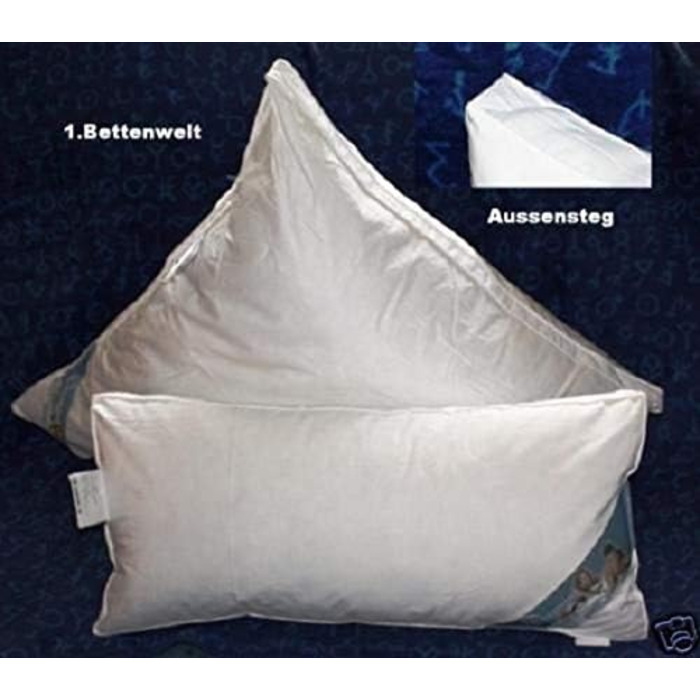 Подушка Betten Hofmann 40x80 см, наповнювач 600 г, пухова подушка з перегородкою, щільний наповнювач, 100 новий пух, комфортна подушка, можна прати, натуральний продукт