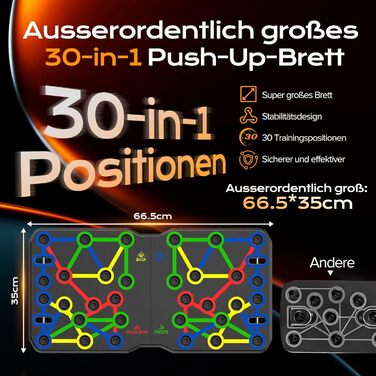 Дошка для віджимань AERLANG, портативна, багатофункціональна, складна, перекладина для віджимань 10-в-1, ручки для віджимань на підлозі, професійне обладнання для силових тренувань з віджимань, різнокольорове