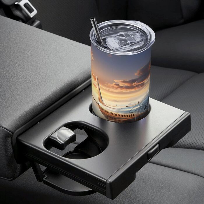 Кухоль об&39ємом 590 мл з прямою трубочкою, літаки злітають, дорожній кухоль з принтом, підходить для кемпінгу, офісу та дому.