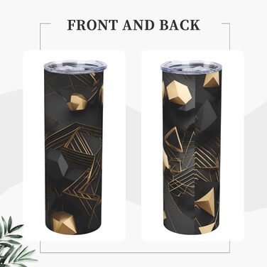 Кухоль з прямою трубочкою, 590 мл, чорно-золотий, картатий, з принтом, дорожній кухоль, підходить для кемпінгу, офісу та дому