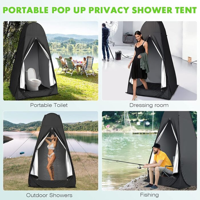 Портативний висувний душовий намет - водонепроникний, туалетний намет, пляжний намет, кемпінговий намет, роздягальня з сумкою для перенесення