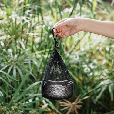 Титанова миска для рисового супу 420 мл Двостінна миска, стійка до опіків, чайна чашка, легкий посуд для кемпінгу на свіжому повітрі для дорослих та дітей, для піших прогулянок, пікніків та походів Ti1084T Ti1084t-420ml