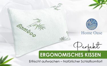 Бамбукова подушка 40x60 см Ергономічна подушка з дихаючим чохлом, в&39язкопружна піна, яку можна прати та гіпоалергенна