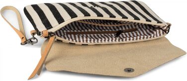 Клатч-конверт у морську смужку з візерунком риб'яча кістка, сумка через плече, жіноча сумка 02012153, колір червоно-бежевий