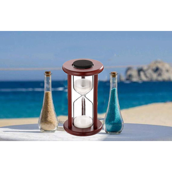 Пісочний годинник SuLiao для Uten, поворотний на 720, старовинний білий пісочний годинник, вінтажний пісочний годинник 1 Hora Reloj de Arena, великий метал, пісочне скло, офіс, письмовий стіл, дім, весільні прикраси (чорний, зроби сам)