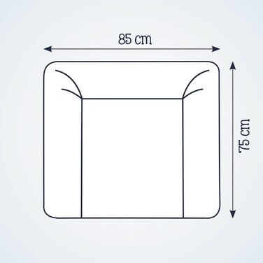 Пеленальний килимок Julius Zllner Softy 85x75 см - пеленальний килимок - водонепроникний і витирається - зроблено в Німеччині - Oe