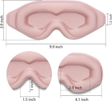 Маска для сну, 100 світлонепроникна маска для сну, 3D накладки на очі з регульованим ремінцем, піна з пам'яттю, нічна пов'язка для