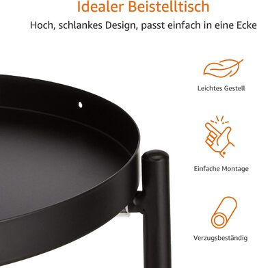 Підставка для рослин з круглого металу з покриттям Storeo Basics для використання в приміщенні та на вулиці, чорна