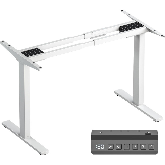 Каркас столу ONKRON з регульованою висотою та 2 двигунами, до 100 кг, стіл з електричним регулюванням висоти для сидіння та стояння з 3 налаштуваннями пам&39яті, електричні ніжки столу, біла рама столу CDF222E-W