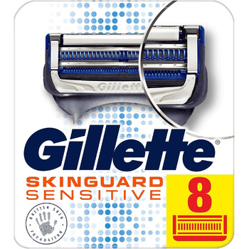 Чоловічі леза для бритви Gillette SkinGuard Sensitive з прецизійним тримером, упаковка з 8 заправних лез (упаковка може відрізнятися) Одинарний