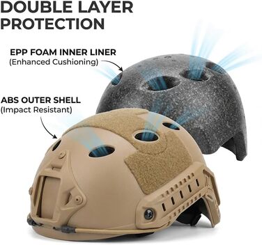 Тактичний шолом для пейнтболу PJ, швидкий військовий шолом з кріпленням для ПНВ та бічною напрямною рейкою CP