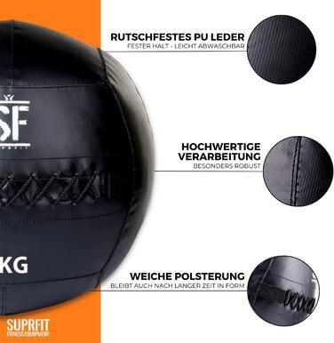 Медичний м&39яч для крос- та функціонального тренування Настінний м&39яч з м&39якою підкладкою та чіпкою ПВХ-поверхнею Важкий м&39яч для тренування вибухової сили, витривалості та координації 6 кг