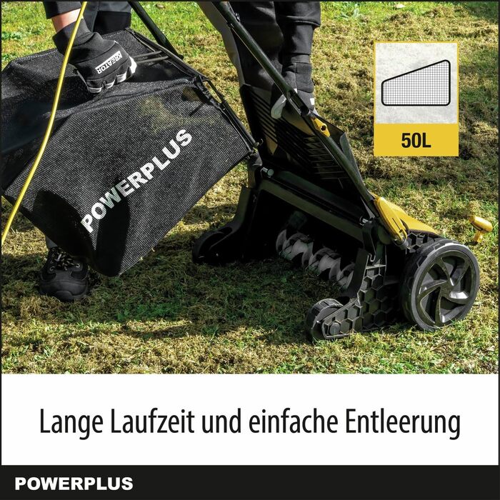 Електричний аератор газону POWXG75160, 1600 Вт, ширина захвату 360 мм 2-в-1 вентилятор та аератор для вашого саду