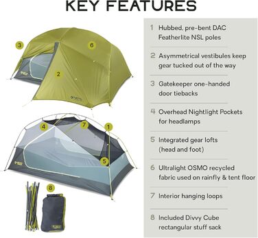 Ультралегкий туристичний намет NEMO Dragonfly OSMO на 3 особи
