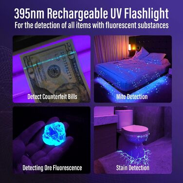 Світлодіодний ліхтарик GEARLITE Blacklight з 21 світлодіодом, міні УФ-лампа з 395 нм, ультрафіолетове світло для геокешингу, детектор сечі домашніх тварин, засохлі плями від собак та інших домашніх тварин