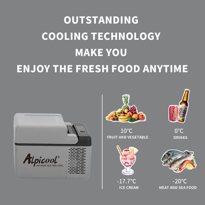 Автомобільний холодильник Alpicool C12, 12 В, 12 В, автомобільний холодильник, портативний, тихий, кемпінг, холодильник, морозильн