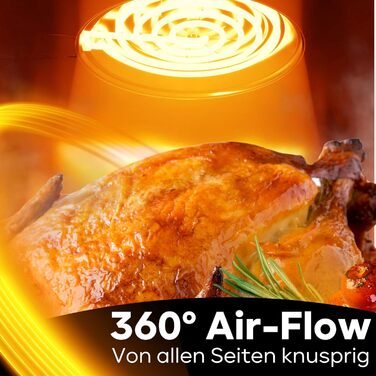 Фритюрниця Bomann XXL - фритюрниця 5 л Гаряче повітря для знежиреного смаження Мультипіч з нержавіючої сталі з цифровим сенсорним екраном Потік повітря на 360 Фритюрниця з 8 програмами FR 6069 H CB Чорний/Нержавіюча сталь *Модель 2024*