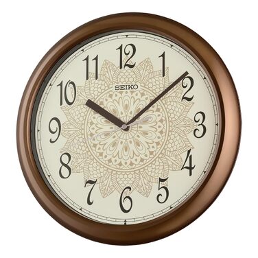 Настінний годинник Seiko, коричневий металік
