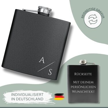 Набір фляжок з гравіюванням - Персоналізований з іменем - Ідея подарунка для весілля та чоловіків - Нержавіюча сталь (Дизайн 8)