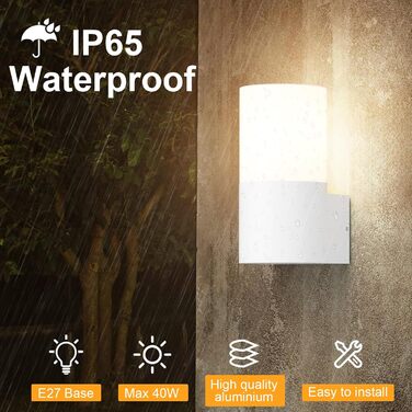 Зовнішні настінні світильники E27 розетка зовнішнє освітлення, настінні світильники зовнішнє/внутрішнє, зовнішнє світло IP65, алюм