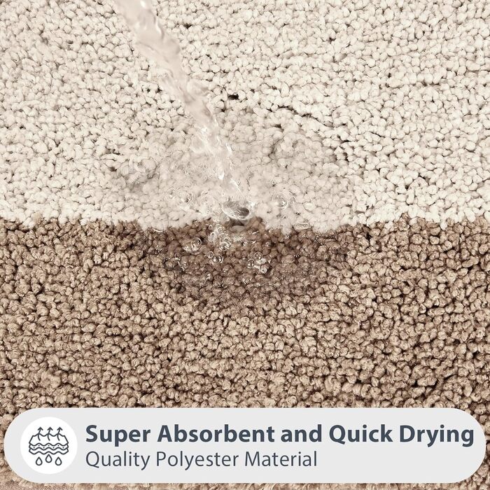 Килимок для ванної кімнати 50 x 76 см, нековзний килимок для ванни, килимок для ванни, що прається, килимок для душу, ванни та підлоги, бежевий 50 x 76 см