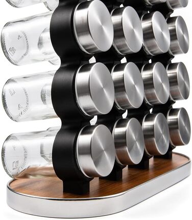 Органайзер для спецій, 20 склянок для зберігання спецій з ручкою для кухонної комори