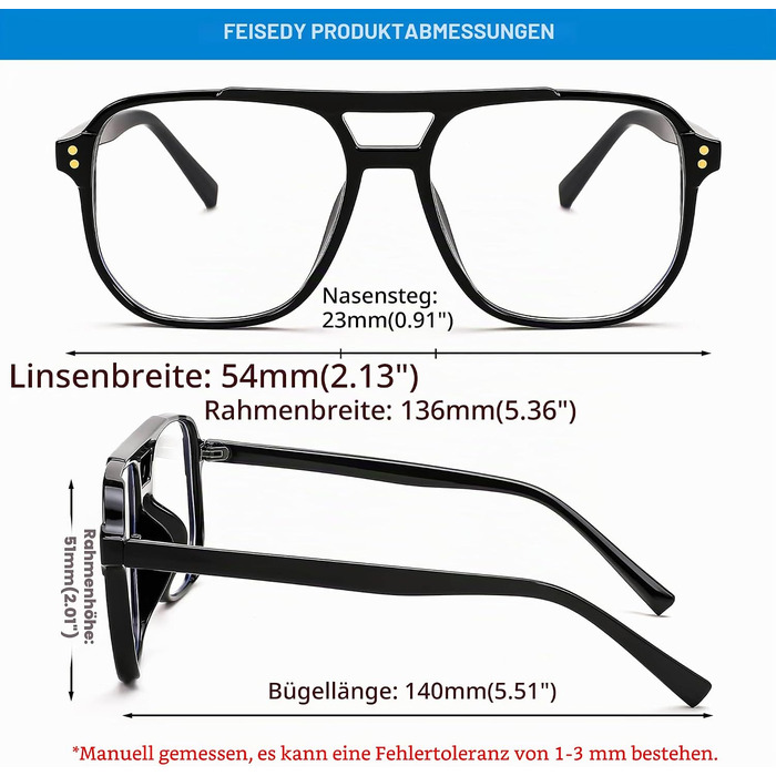 Окуляри FEISEDY Retro 70-х 80-х з фільтром синього світла (без діоптрій), рогова оправа B2866, чорний леопард, 54 мм