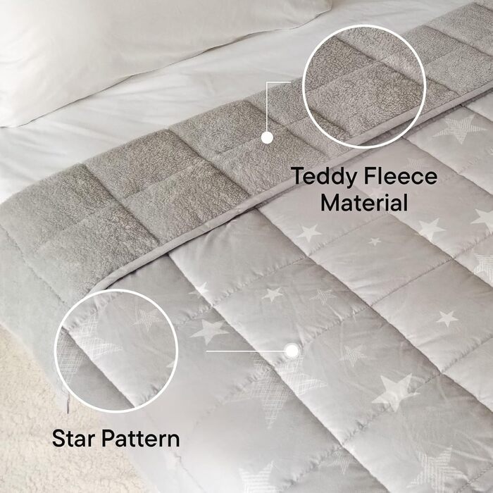 Обтяжена ковдра 3 кг Зіркова, щільна ковдра 100 x 150 см 3 кг (6,6 фунта) Сріблясто-сіра - підходить лише для дітей віком від 3 років 100 x 150 см 3 кг Сріблясто-сіра