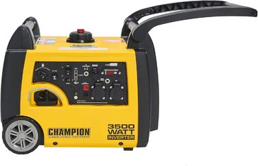 Мобільна генераторна установка Champion Power Equipment бензин (3100 Вт, портативний інвертор, генератор, ультратихий, з інтегрованою ручкою та колісною парою, ідеально підходить для активного відпочинку кемпінгу) 73001i-E-EU, жовтий