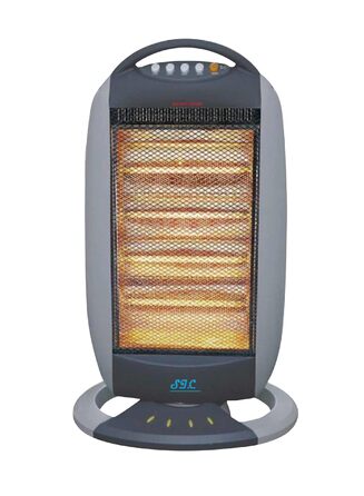 Електричний обігрівач, коливальний галогенний обігрівач, 3 рівні потужності, безшумна коливання, корпус з холодним покриттям, система захисту від нахилу, тепловий захист, 1200 Вт