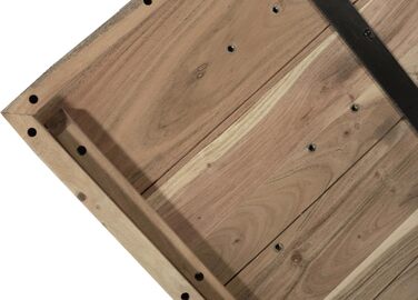 Обідній стіл SAM 200 x 100 см Rio, обідній стіл натурального кольору, масив акації, чорний металевий каркас-павук, прямі краї 200 x 100 см натуральний колір / чорний