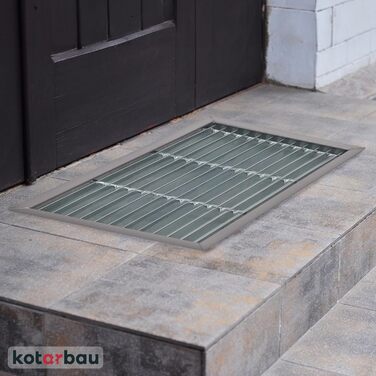 Килимок для вулиці KOTARBAU 60x40 см, Оцинкований метал, Вхідний килимок, Килимок для внутрішніх дверей, Вуличний килимок, Килимок для передніх дверей, Килимок для дверей, Килимок для бруду, Вулічний килимок для дверей, 60 x 40 см