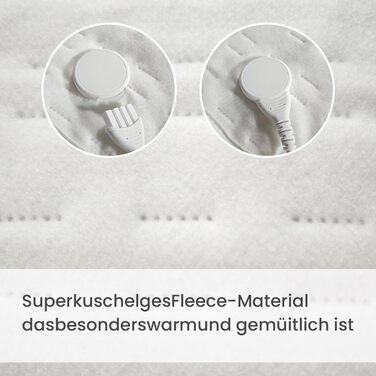 Підогріта підковдра CELESTA 150x80 см, нагрівальна ковдра з 3 температурними режимами, світлодіодним контролером та захистом від перегріву, можна прати в пральній машині та дихаюча, біла стандартна біла 150 x 80 см