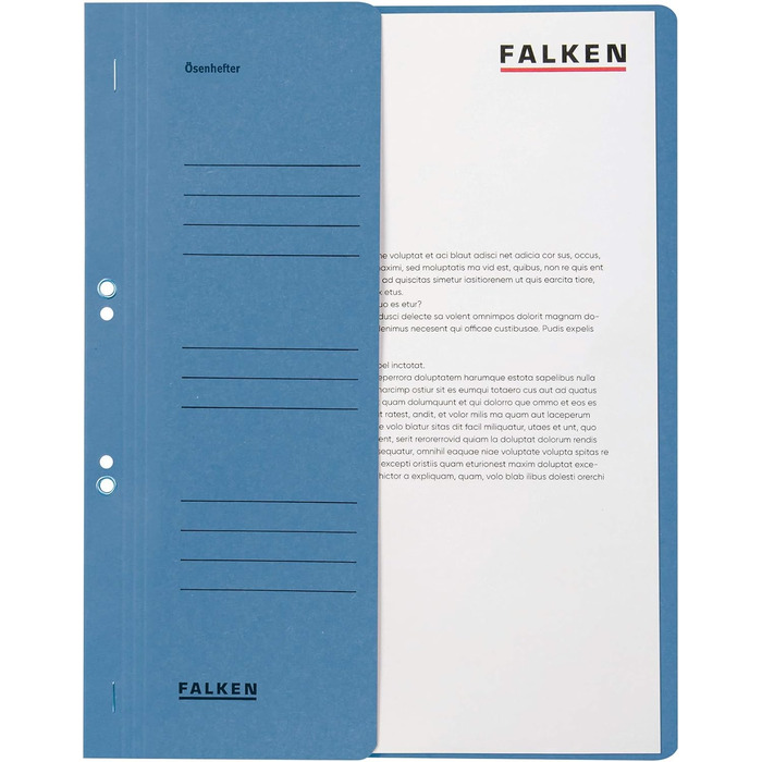 Оригінальний степлер Falken 50 Pack. Зроблено в Німеччині. Виготовлений з переробленого картону з половиною передньої обкладинки та комерційною прострочкою для папки степлера DIN A4 Blue Angel (Blue)