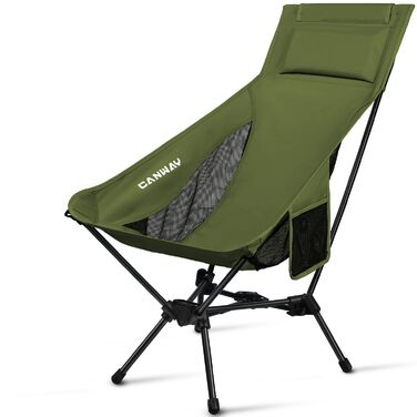 Складаний кемпінговий стілець CANWAY, надлегкий портативний кемпінговий стілець, крісло малого розміру з вантажопідйомністю 180 кг, складний стілець, пляжний стілець з високою спинкою - Armcegrui