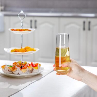 Набір келихів для шампанського Amisglass, 6 шт. , келихи для шампанського 300 мл, прозоре кришталеве скло, кришталево чиста чистот