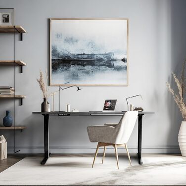 Письмовий стіл Duronic TM51 BK Регульована по висоті рама столу до 118 см Електрична ніжка столу з 1 двигуном Блок керування з 3 попередньо встановленими налаштуваннями пам&39яті Стіл для роботи сидячи та стоячи для домашнього офісу та офісу 135 см x 59 с