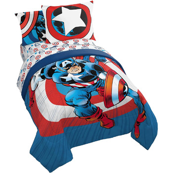 Комплект постільної білизни Marvel Comics Captain America - комплект постільної білизни з 7 предметів з підодіяльником і наволочка