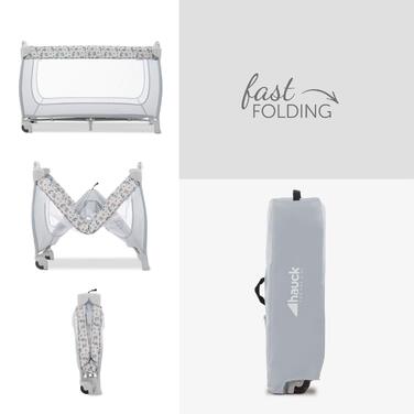 Дитяче ліжечко-транспортне Hauck Sleep N Play Go Plus з сумкою для перенесення, колесами, ігровою зоною, компактне та складне, дитяче ліжечко-транспортне для малюків від народження до 15 кг (Disney Pooh Exploring) Pooh Exploring Sleep N Play Go Plus Disne