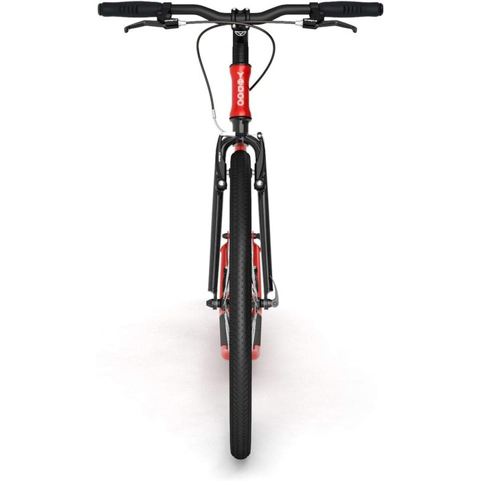 Самокат Yedoo Five kick - до 130 кг, самокат з пневматичними шинами 26/20 - самокат для дорослих, самокат для собак червоний