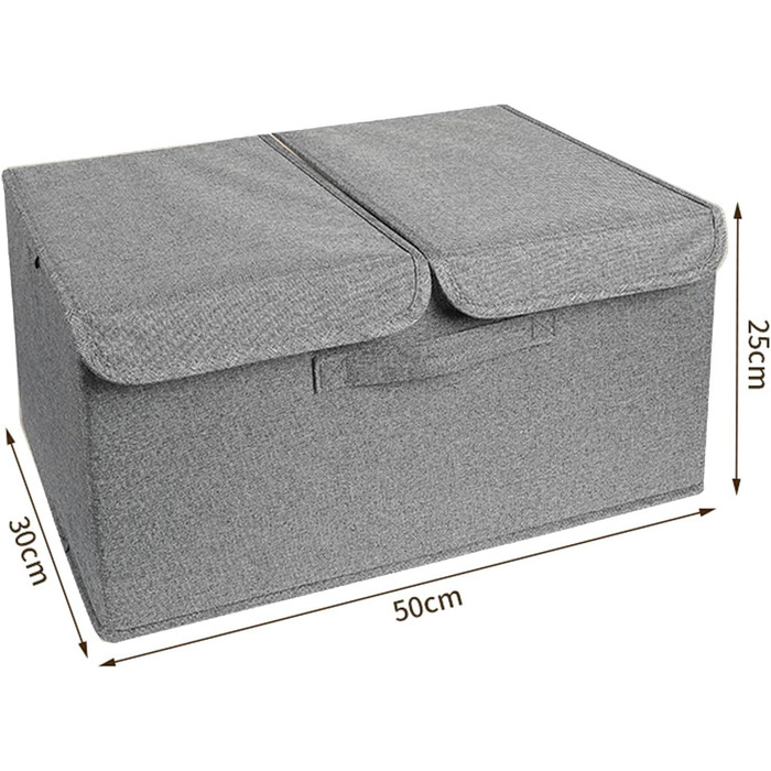 Органайзер для спідньої білизни та шкарпеток, складаний футляр для зберігання товстих шкарпеток та спідньої білизни з подвійною кришкою, роздільники для шкарпеток, бюстгальтерів, краваток, рушників, хакі (темно-сірий)