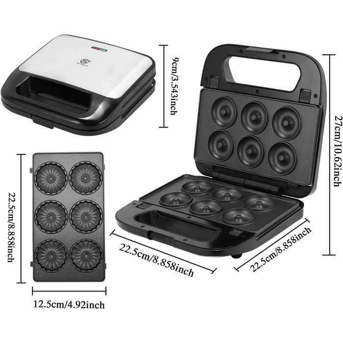 Багатофункціональний набір бутербродниць SUPERLEX 6-в-1, для сендвіч-тостера Контактний гриль Вафельниця Кекс 2 скибочки з антипригарним покриттям, двостороннє випікання при постійній температурі, набір 6-в-1 без бісфенолу А