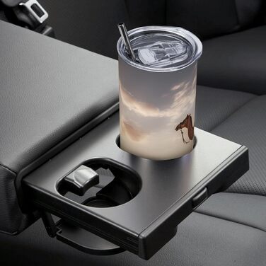 Кухоль з прямою трубочкою, 590 мл, одинокий верблюд, з принтом, дорожній кухоль, підходить для кемпінгу, офісу та дому