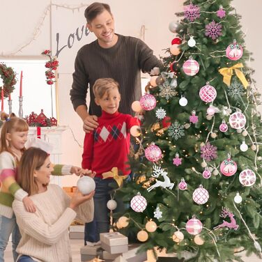 Різдвяні прикраси 45 шт рожеві Generisch