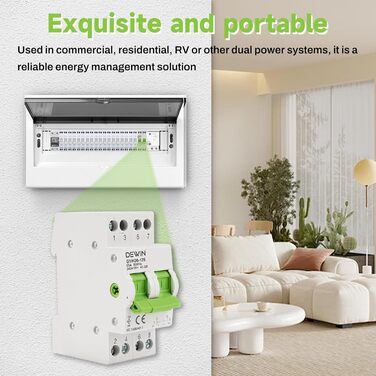 Перемикач, ручний перемикач 2P Двоканальний ручний вимикач живлення на DIN-рейку 240AC 63A