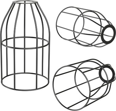 Абажур у клітку, чорний, 155 мм Ø ( (), чорний / 12,2 см / сталь), 3 шт.